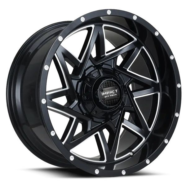 Impact Offroad Wheels 821 Gloss Black Milled 20x10 -12mm Offset 6x135,6x139.7 (6x5.5)