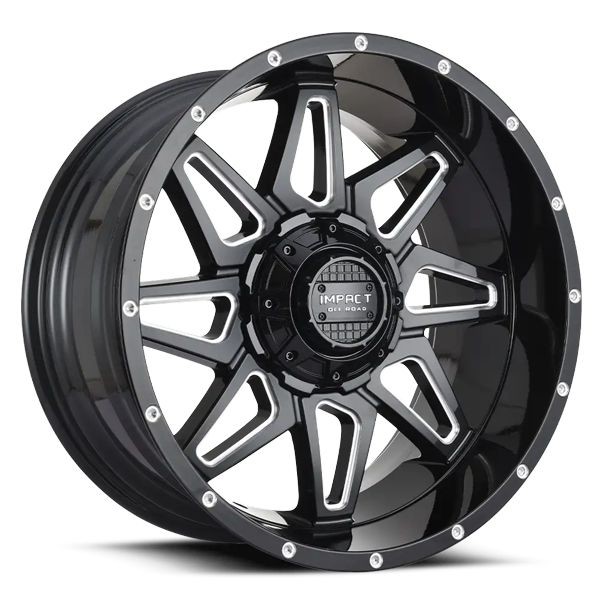 Impact Offroad Wheels 807 Gloss Black Milled 20x10 -12mm Offset 6x135,6x139.7 (6x5.5)