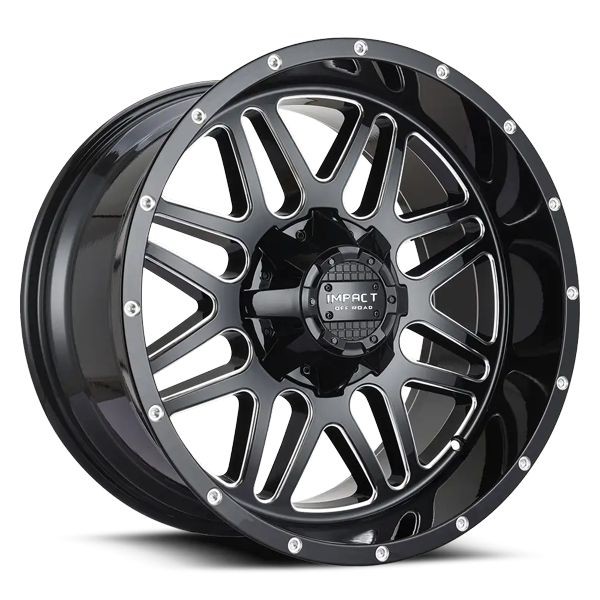 Impact Offroad Wheels 806 Gloss Black Milled 20x10 -12mm Offset 6x135,6x139.7 (6x5.5)