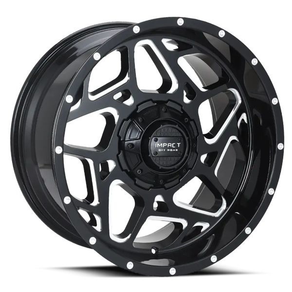 Impact Offroad Wheels 822 Gloss Black Milled 20x10 -12mm Offset 6x135,6x139.7 (6x5.5)