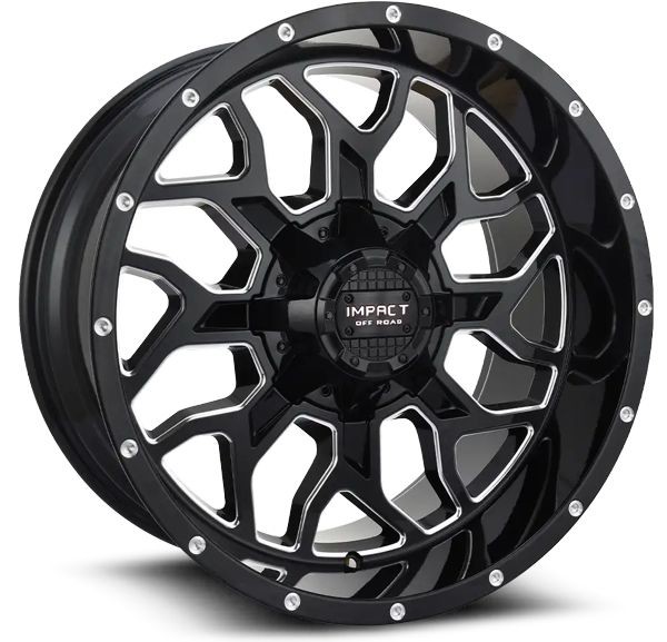 Impact Offroad Wheels 813 Gloss Black Milled 20x12 -44mm Offset 5x139.7 (5x5.5),5x150