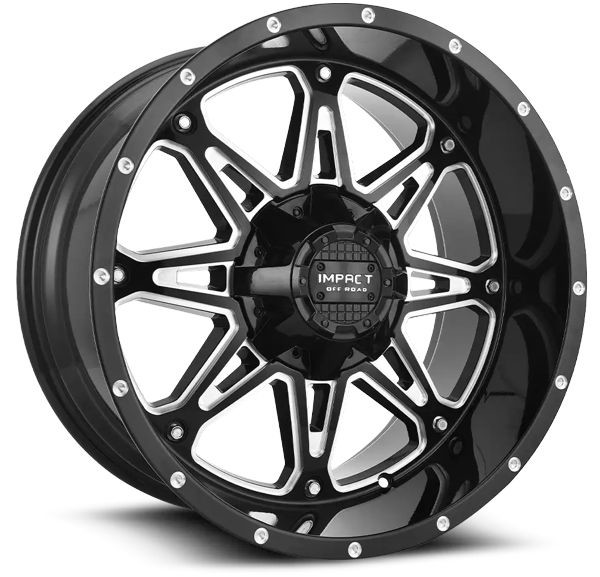 Impact Offroad Wheels 810 Gloss Black Milled 20x10 -12mm Offset 6x135,6x139.7 (6x5.5)