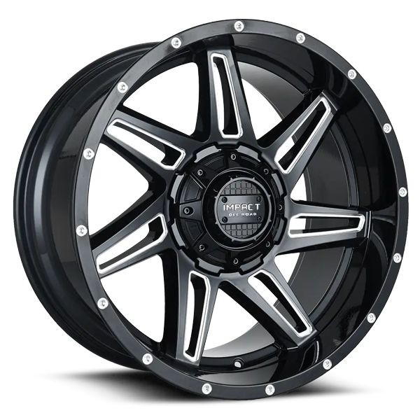 Impact Offroad Wheels 820 Gloss Black Milled 24x12 -44mm Offset 5x127 (5x5),5x139.7 (5x5.5)