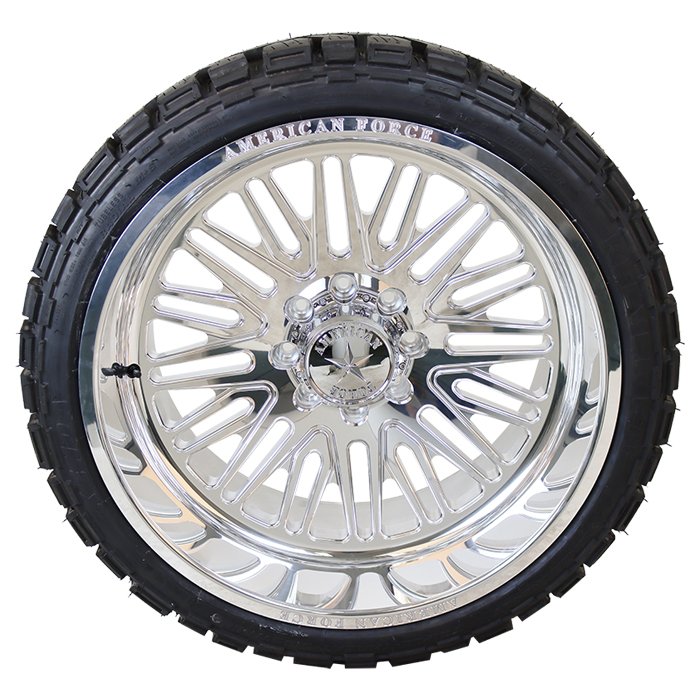 24x12 American Force CKH30 Polished 33x12.50R24 Kenda Tires Klever R/T