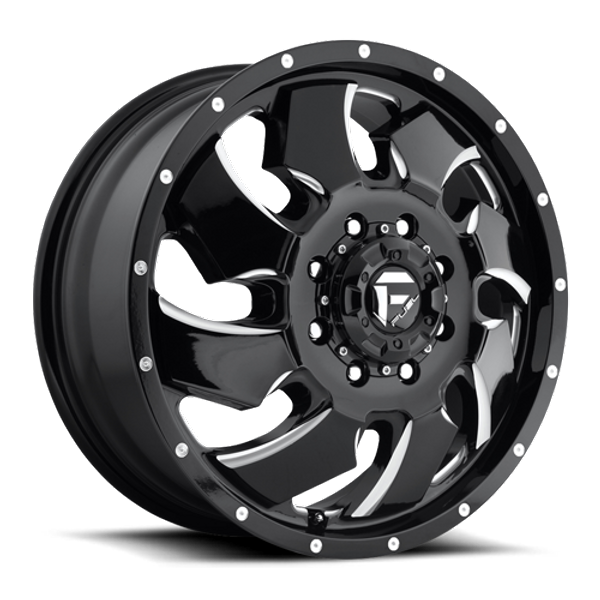 Fuel Offroad Dually Front D574 Cleaver Dually - Gloss Black Milled | 20x8.25 105mm | 8x165.1 (8x6.5)