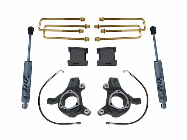 MaxTrac | 07-16 Chevy-GMC Silverado 1500-Sierra 1500 2WD with | Cast Steel Susp. 3in-1in Spindle Lift Kit with FOX Shocks