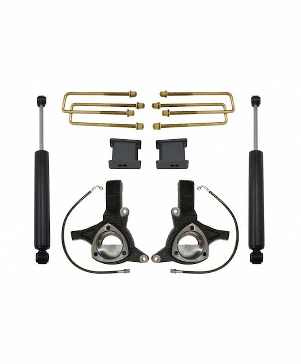 MaxTrac | 07-16 Chevy-GMC Silverado 1500-Sierra 1500 2WD with | Cast Steel Susp. 4.5in-2in MaxPro Spindle Lift Kit with MaxTrac Shocks