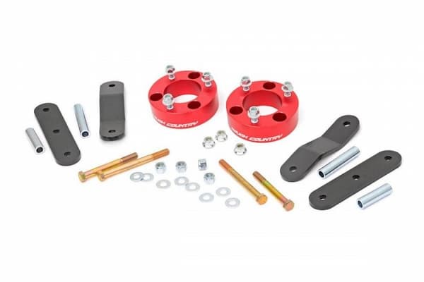 Rough Country | 2.5 Inch Leveling Kit Red Spacers | 05-22 Nissan Frontier-Xterra