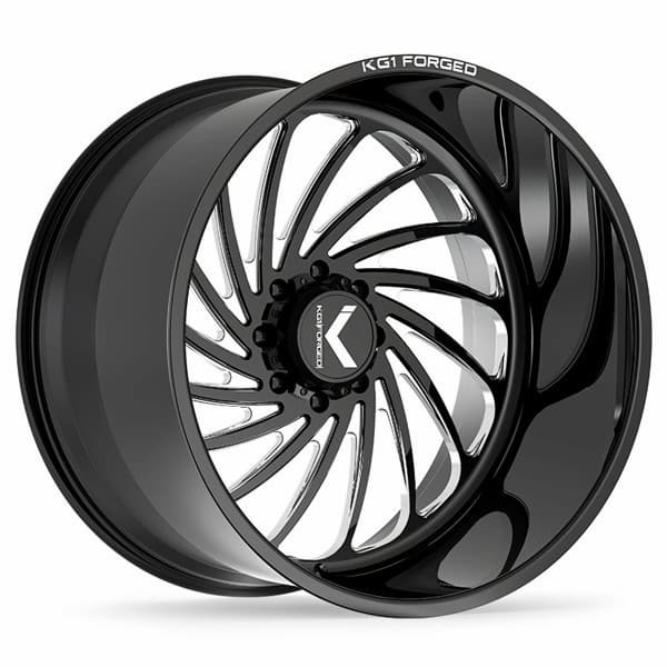 KG1 Forged Wheels Bender KF023 Gloss Black Milled 22x12 -44mm Offset 6x139.7 (6x5.5)