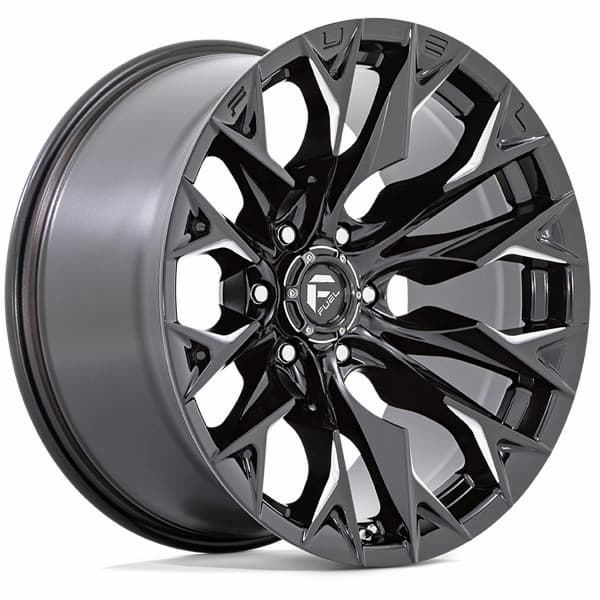 Fuel Offroad Wheels Flame 6 D803 Gloss Black Milled 20x9 20mm Offset 6x139.7 (6x5.5)