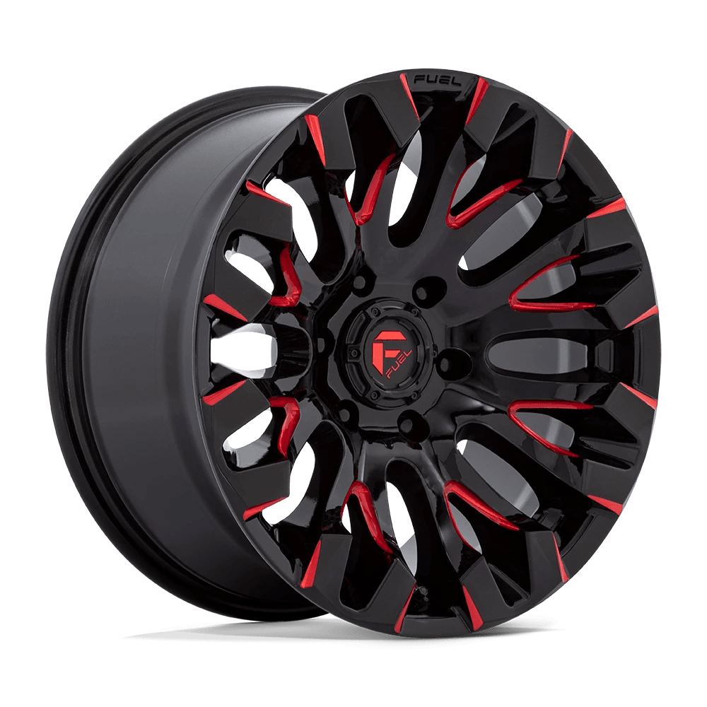 Fuel Offroad Wheels Quake D829 Gloss Black Milled Red 18x9 1mm Offset 6x135