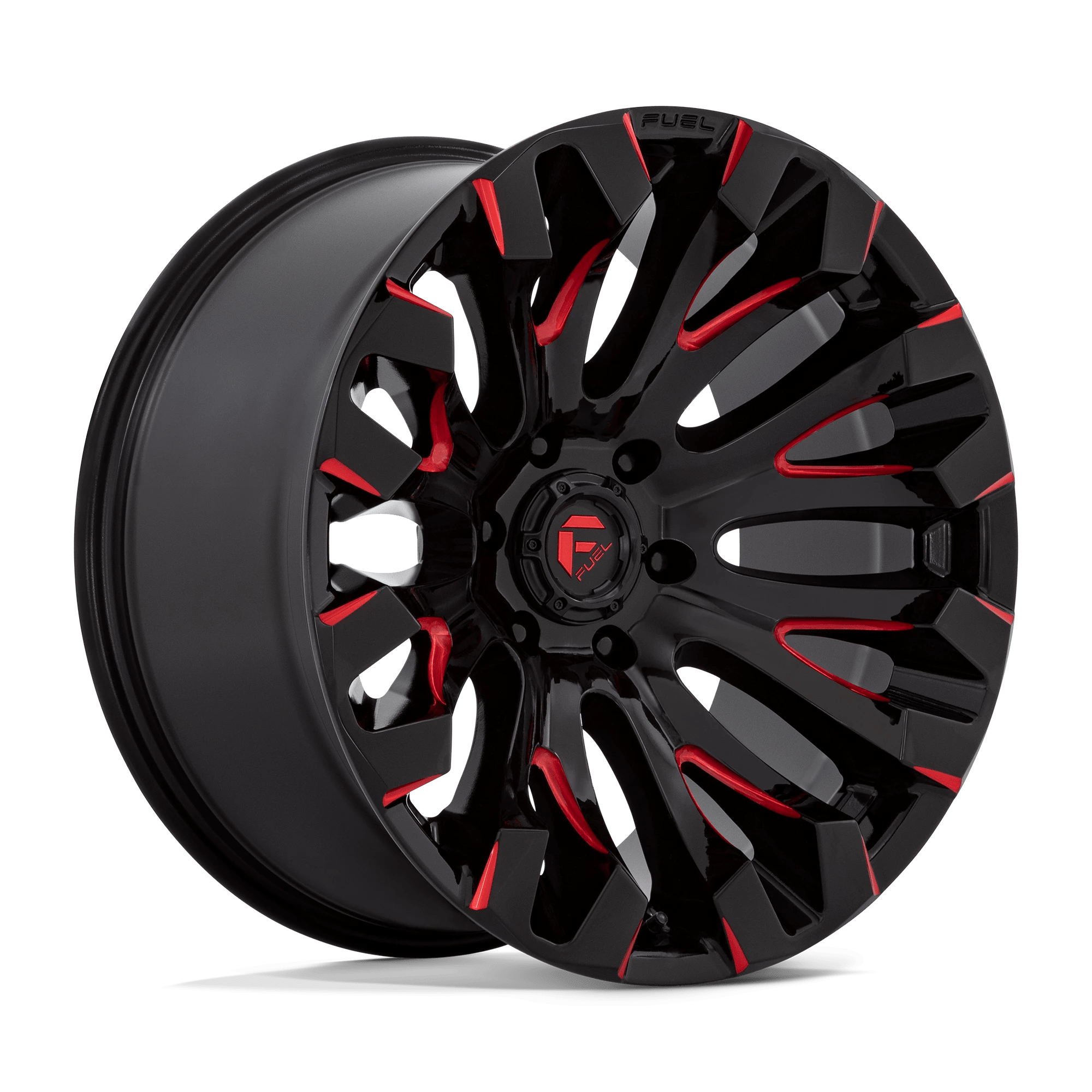 Fuel Offroad Wheels Quake D829 Gloss Black Milled Red 20x9 1mm Offset 5x150