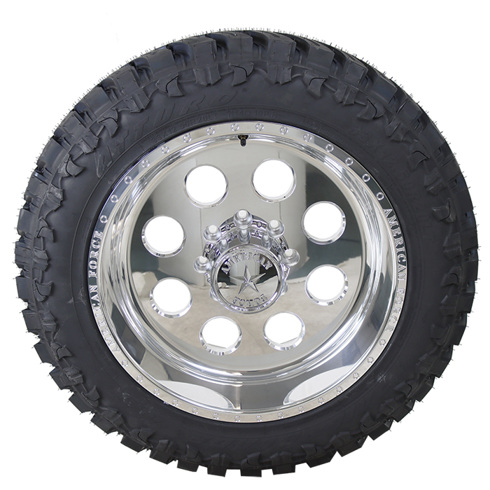 20x10 American Force 1 Polished 33x12.50R20 Atturo Tires Trail Blade M/T Wheel and Tire Package
