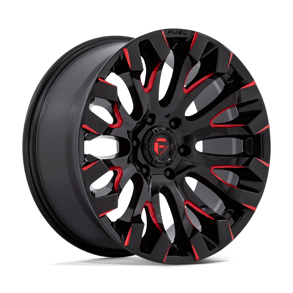 Fuel Offroad Wheels Quake D829 Gloss Black Milled Red 20x9 1mm Offset 6x139.7 (6x5.5)