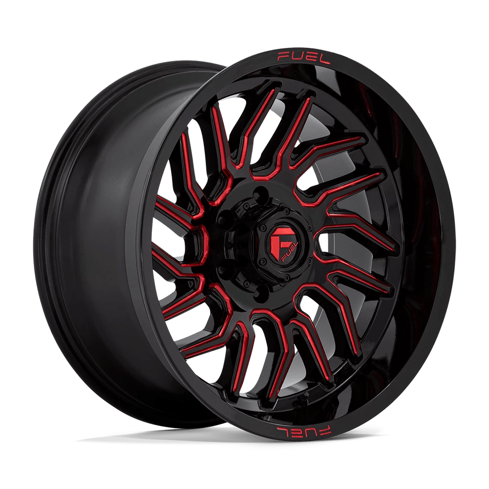 Fuel Offroad Wheels Hurricane D808 Gloss Black Milled Red Tint 20x10 -18mm Offset 6x139.7 (6x5.5)