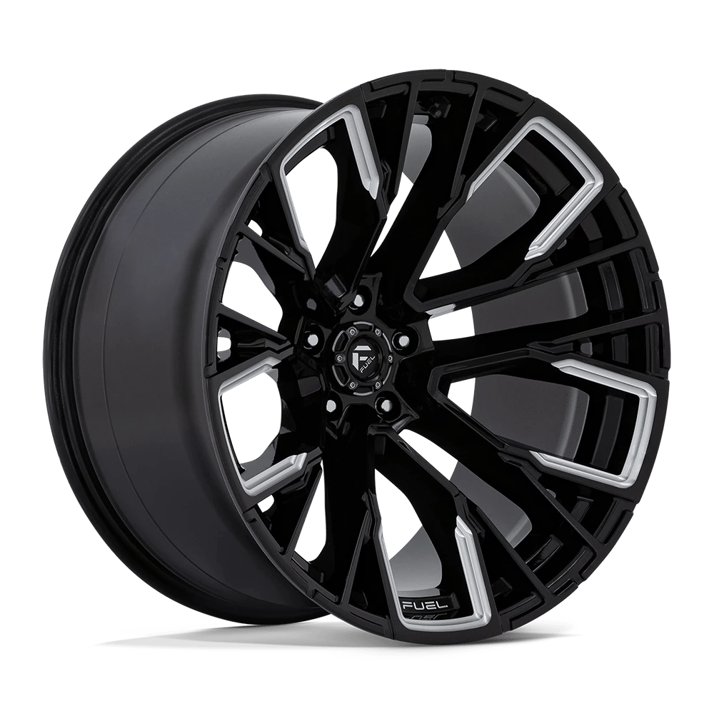 Fuel Offroad Wheels Rebar D849 Gloss Black Milled 22x12 -44mm Offset 5x127 (5x5)
