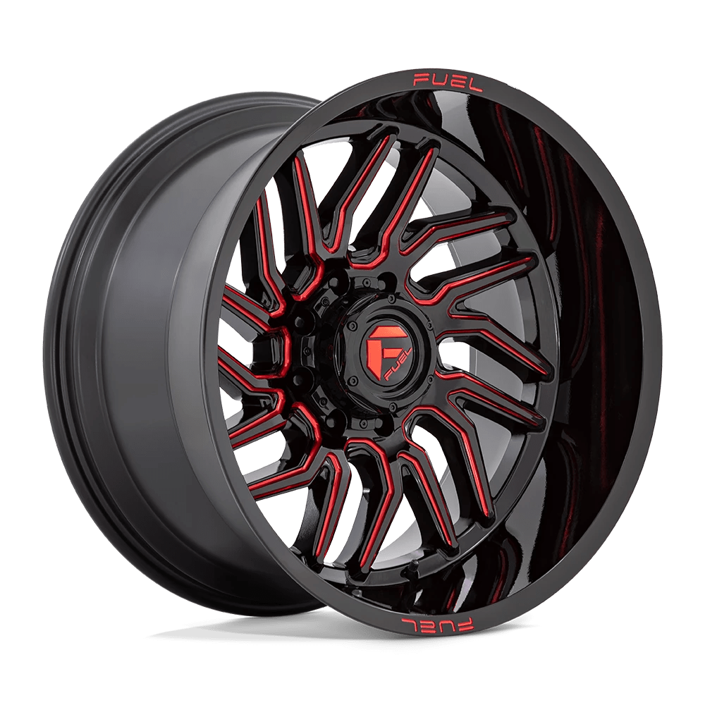 Fuel Offroad Wheels Hurricane D808 Gloss Black Milled Red Tint 20x10 -18mm Offset 5x127 (5x5)