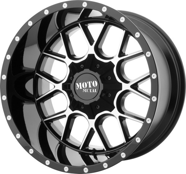 Moto Metal Wheels Siege MO986 Gloss Black Machined 20x12 -44mm Offset 6x135,6x139.7 (6x5.5)