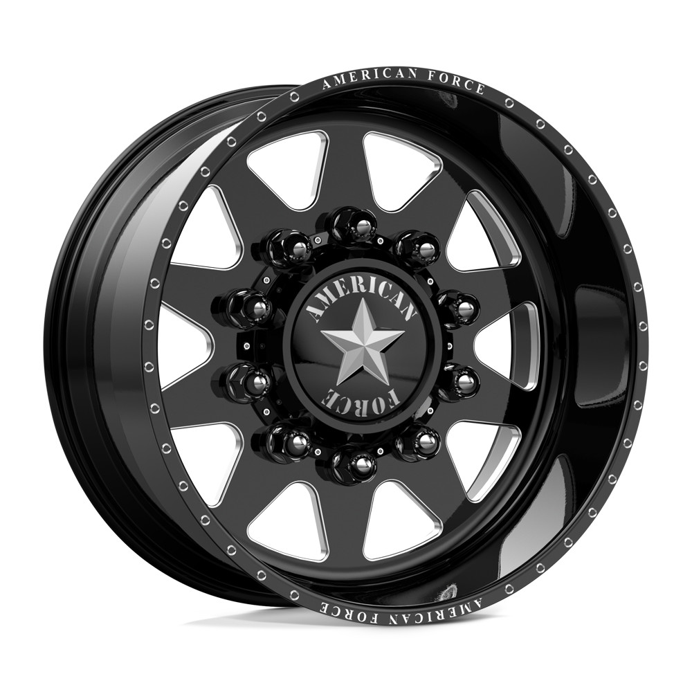 American Force Dually Front 611 Independence SD - Gloss Black Milled | 26x16 -101mm | 8x210