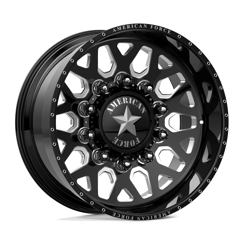American Force Dually Front 7F91 Quake CCSD - Gloss Black Milled | 22x14 -73mm | 8x165.1 (8x6.5)