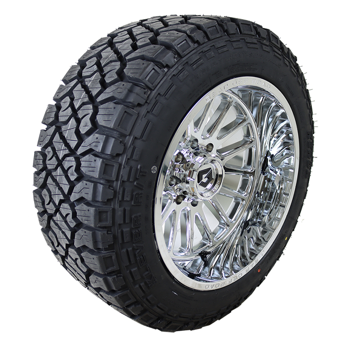 20x12 Gear Offroad 764C Chrome 33x12.50R20 Kenda Tires Klever R/T