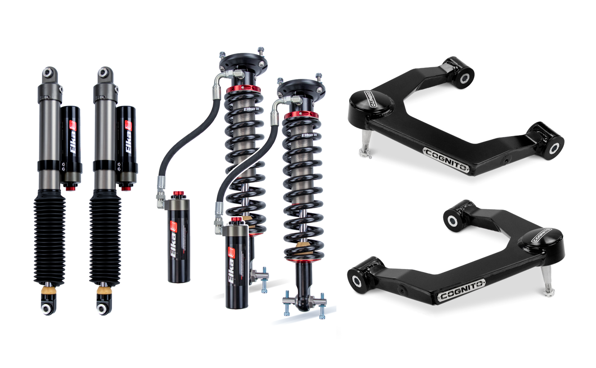 Cognito | 1-Inch Elite Leveling Kit Elka 2.5 Shocks | 19-22 Silverado Trail Boss-Sierra AT4 1500 4WD