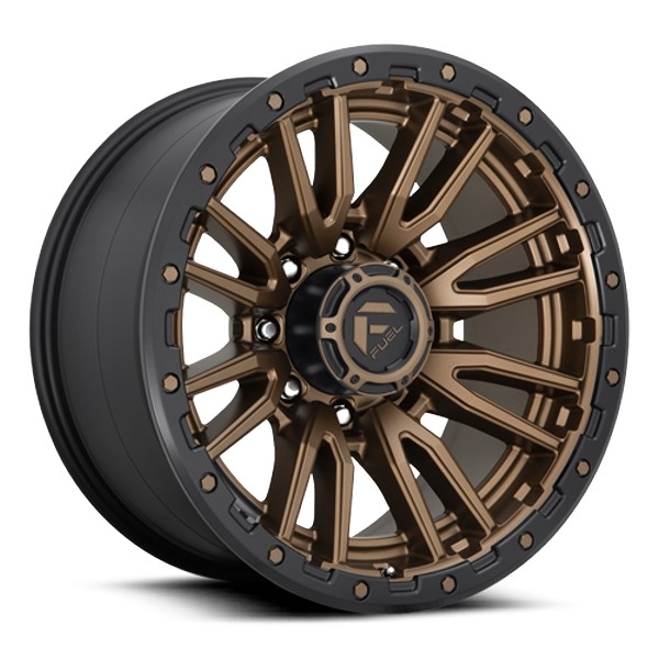 Fuel Offroad Wheels Rebel D681 Bronze with Black Lip 22x10 -18mm Offset 8x180