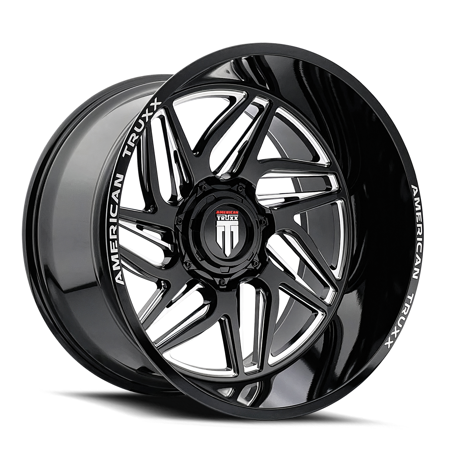 American Truxx Wheels Goliath AT1917 Black Milled 20x10 -24mm Offset 8x165.1 (8x6.5)