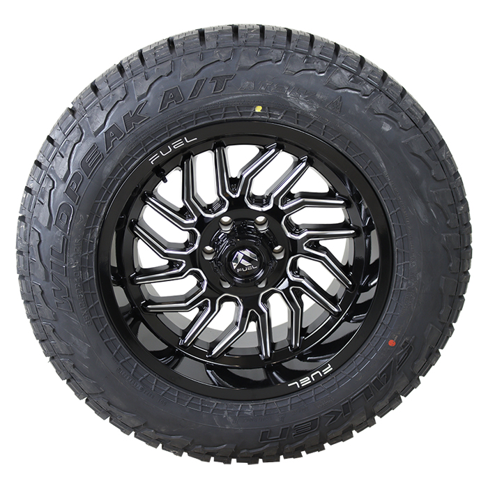 Fuel D773 Typhoon Gloss Black Milled Falken Wildpeak AT3W