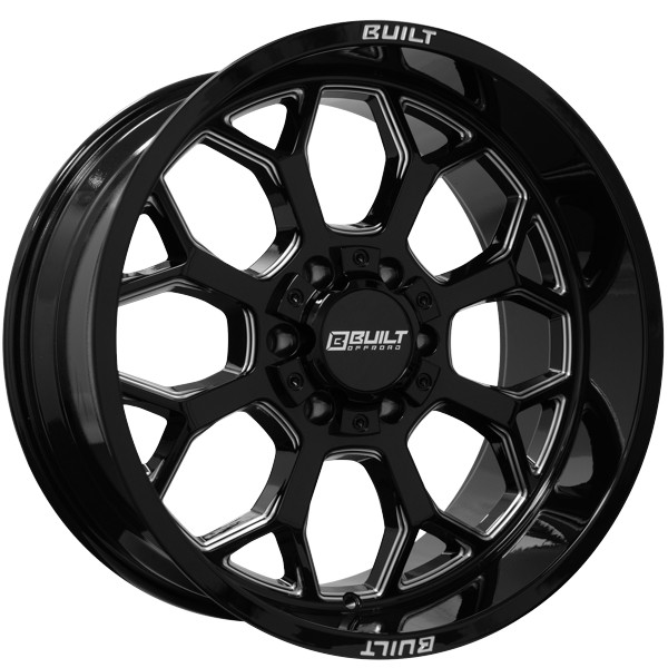 Built Offroad Wheels BTO-1 Gloss Black Double Milled 22x12 -44mm Offset 6x135,6x139.7 (6x5.5)