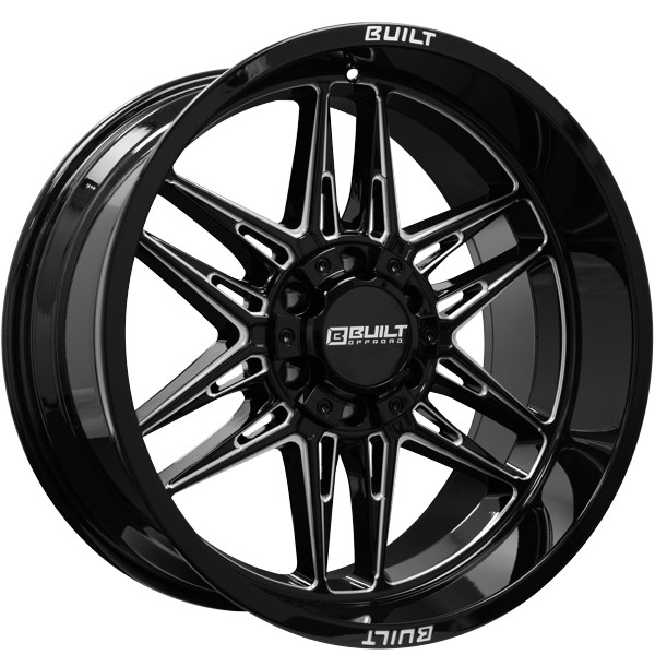 Built Offroad Wheels BTO-5 Gloss Black Double Milled 22x10 -19mm Offset 6x135,6x139.7 (6x5.5)