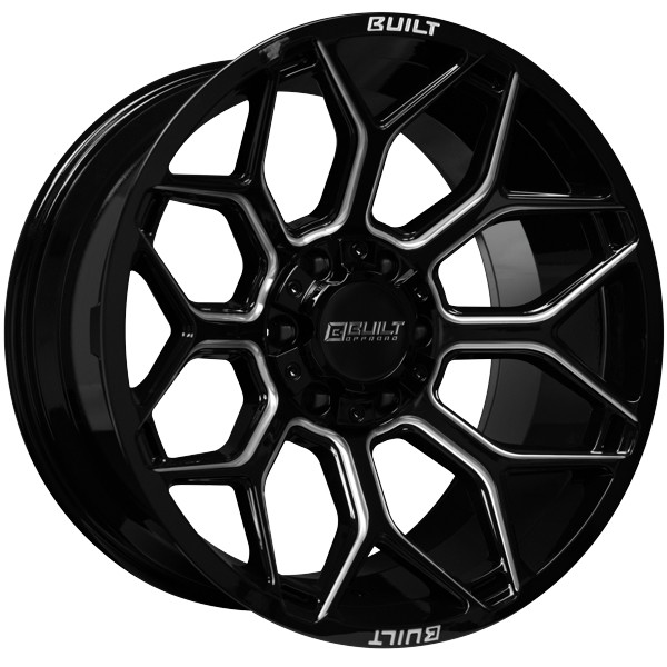 Built Offroad Wheels BTO-4 Gloss Black Double Milled 22x10 -19mm Offset 6x135,6x139.7 (6x5.5)