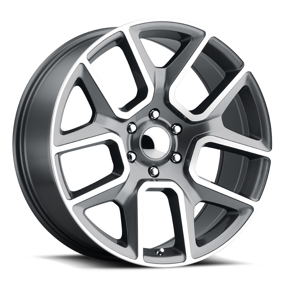 Voxx Replica Wheels Ram 1500 DRM Gun Metal Machined Face 22x9 18mm Offset 6x139.7 (6x5.5)