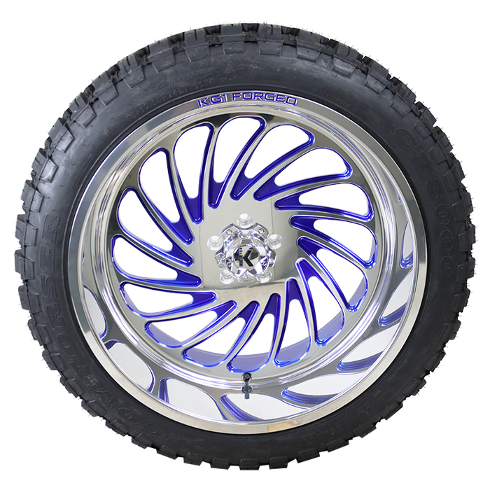 KG1 Forged Bender Polished Blue Tint Comforser CF3000 M/T