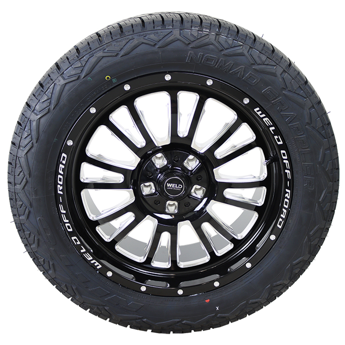 WELD Offroad W158 Slingblade Gloss Black Milled Nitto Nomad Grappler A/T