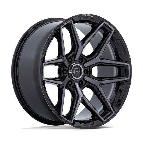 Fuel Offroad Wheels Flux FC854 Gloss Black Brushed Face With Gray Tint 18x9 1mm Offset 6x139.7 (6x5.5)