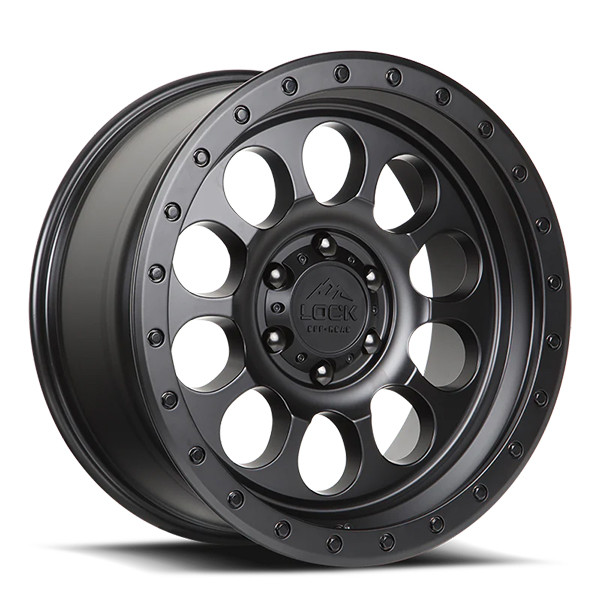 Lock Offroad Wheels 50CAL Matte Black With Matte Black Ring 17x9 0mm Offset 6x139.7 (6x5.5)