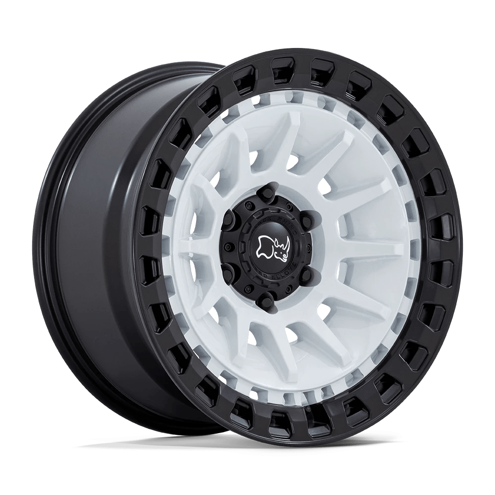 Black Rhino Wheels Barrage BR009 Gloss White On Matte Black 18x9 0mm Offset 6x135