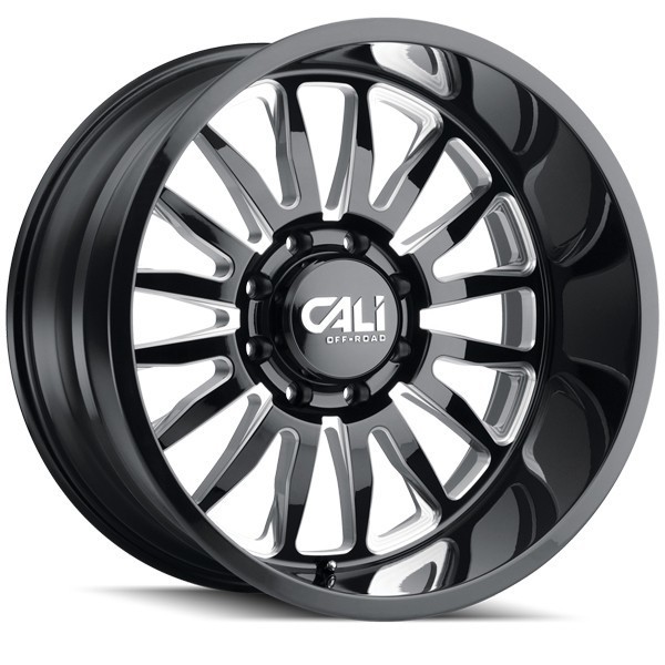 Cali Offroad Wheels Summit 9110 Gloss Black Milled Spokes 22x12 -51mm Offset 8x180