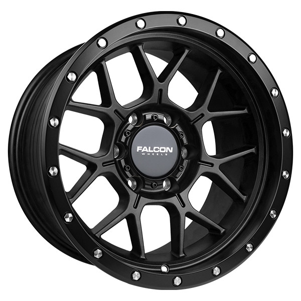 Falcon Offroad Wheels Titan TX Full Matte Black 17x9 -12mm Offset 6x139.7 (6x5.5)