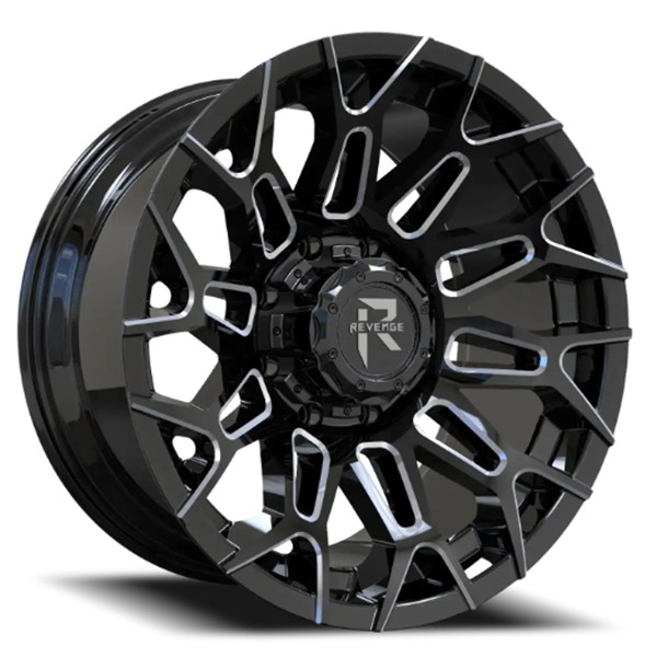 Revenge Offroad Wheels RV203 Gloss Black Milled 20x10 -19mm Offset 6x135,6x139.7 (6x5.5)
