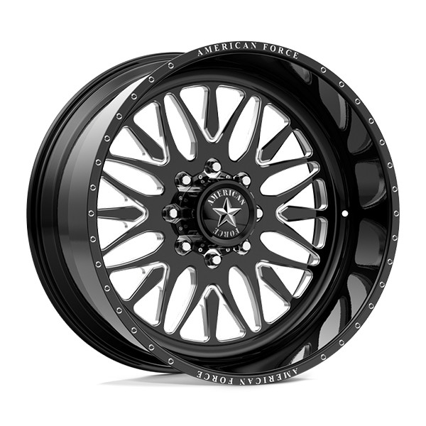 20x12 Black Milled Wheel American Force Locus Silverado 1500 Ram 1500 ...