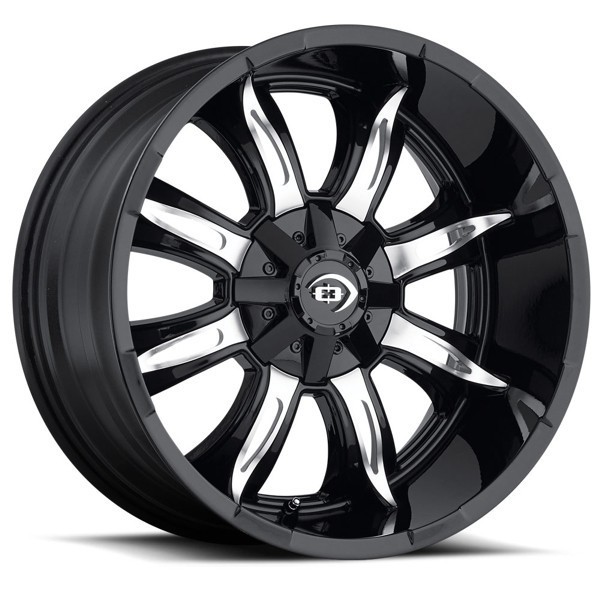 Vision Wheels Manic 423 Gloss Black Machined Face 20x9 12mm Offset 8x180