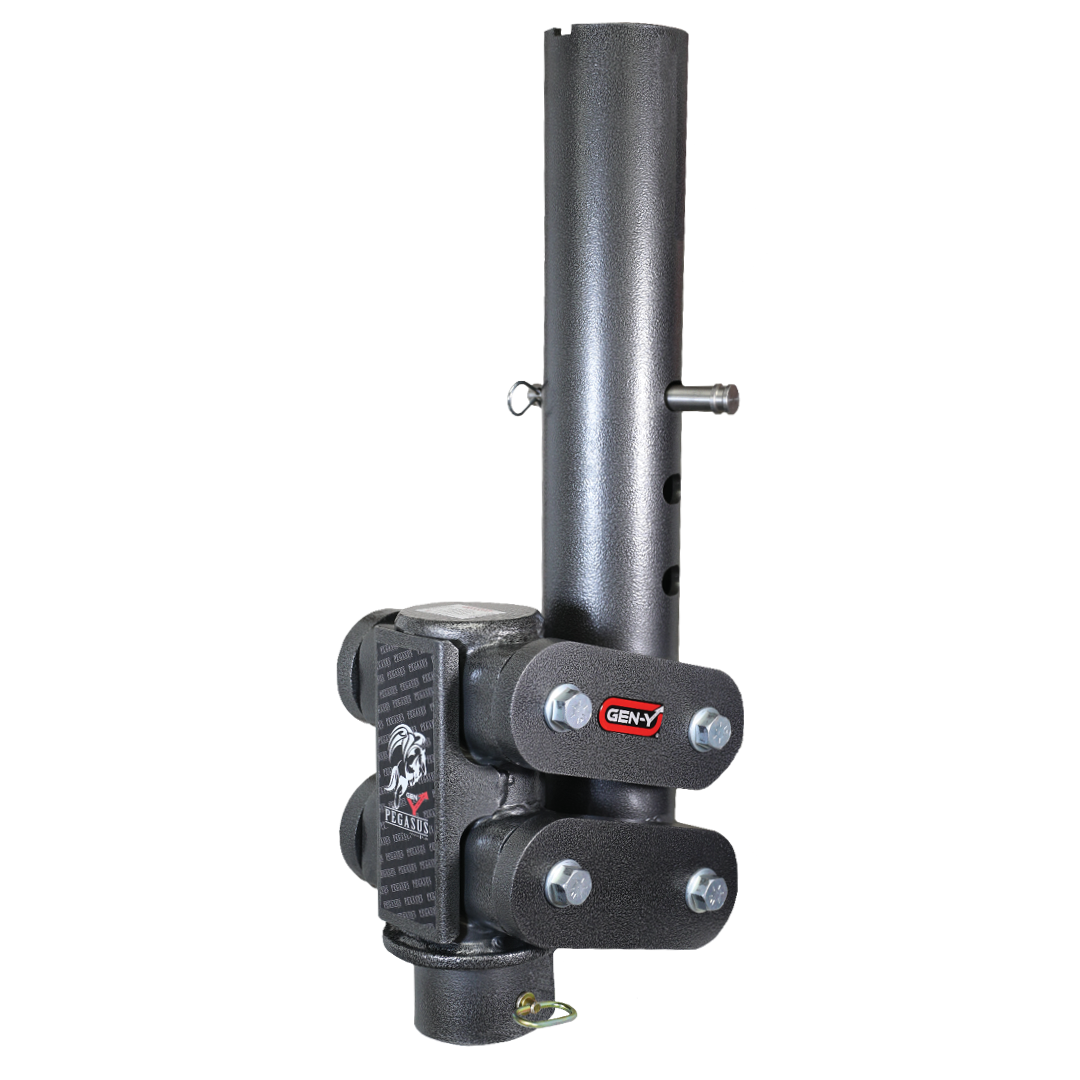 Gen-Y | Pegasus Torsion-Flex 5in Offset | 4in RD Tube Gooseneck 2-5-16in Coupler Std Height with Rvrsd Arms