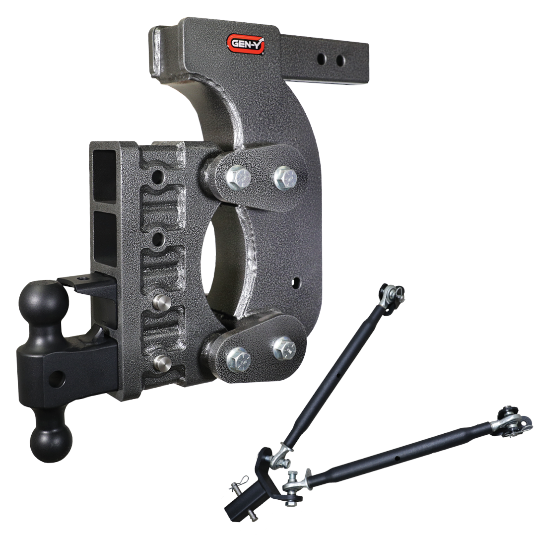 Gen-Y | The Boss Torsion-Flex 2.5in | Receiver 15in Drop Hitch with Dual-Ball-Pintle Lock-Stab Kit