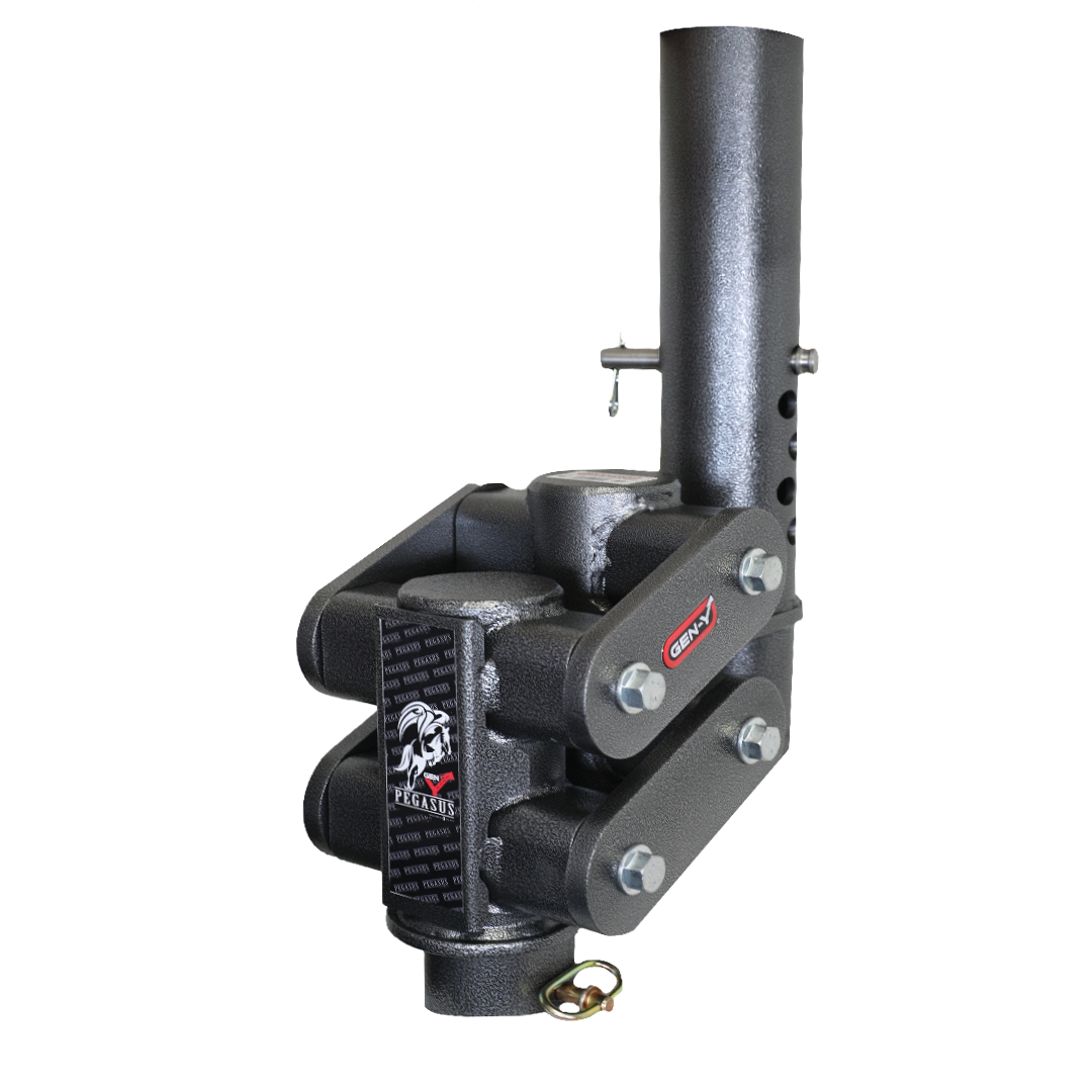 Gen-Y | Pegasus Torsion-Flex Low Profile | 11in Offset 4in RD Tube Gooseneck 2-5-16in Coupler Std Height