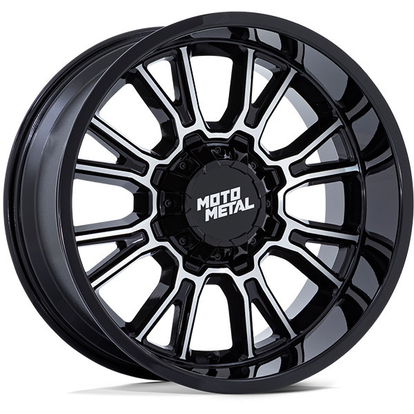 Moto Metal Wheels Legacy MO810 Gloss Black Machined 18x9 1mm Offset 8x170