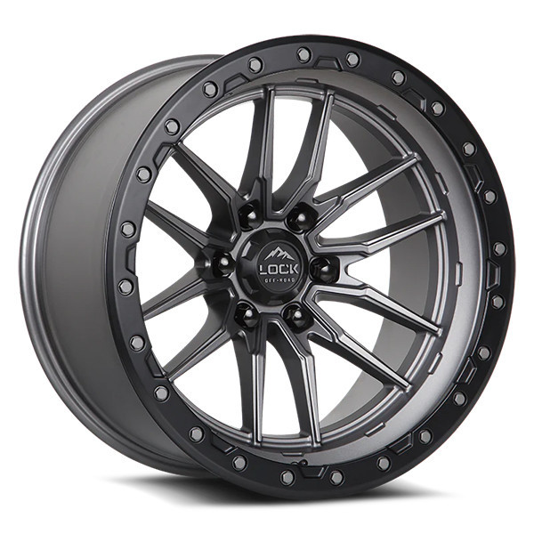 Lock Offroad Wheels Krawler Matte Grey With Matte Black Ring 20x10 -18mm Offset 8x170