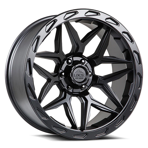 Lock Offroad Wheels Matrix Matte Black With Matte Black Ring 22x10 -18mm Offset 8x165.1 (8x6.5),8x170