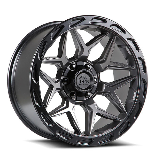 Lock Offroad Wheels Matrix Matte Grey With Matte Black Ring 22x10 -18mm Offset 8x165.1 (8x6.5),8x170